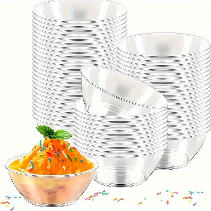 Set of 20 Clear Disposable Plastic Bowls for Salads Soups and Desserts