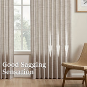 Japanese-Inspired Linen Curtains Set, Light-Blocking, European Style for Bedroom Living Room