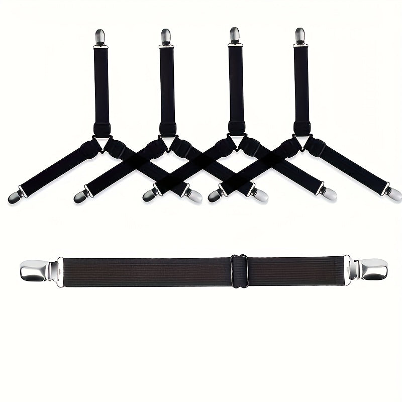 Sheet Holding Straps Set 5 Pieces Fitted Sheet Clips Elastic Corner Holders