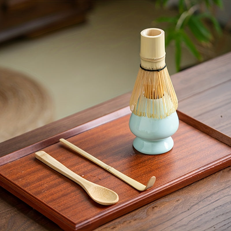 Matcha Tea Set with Bamboo Spoon, Traditional Matcha Preparation, Multiple Colors