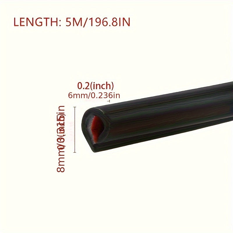 Universal Rubber Car Door Edge Guard 5M Self-Adhesive Scratch Protection