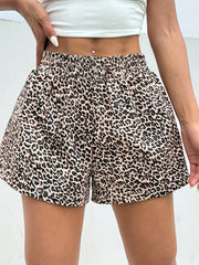 Pantalones cortos de tiro alto de talla grande con estampado de leopardo, ajuste holgado, ropa de calle para primavera y verano