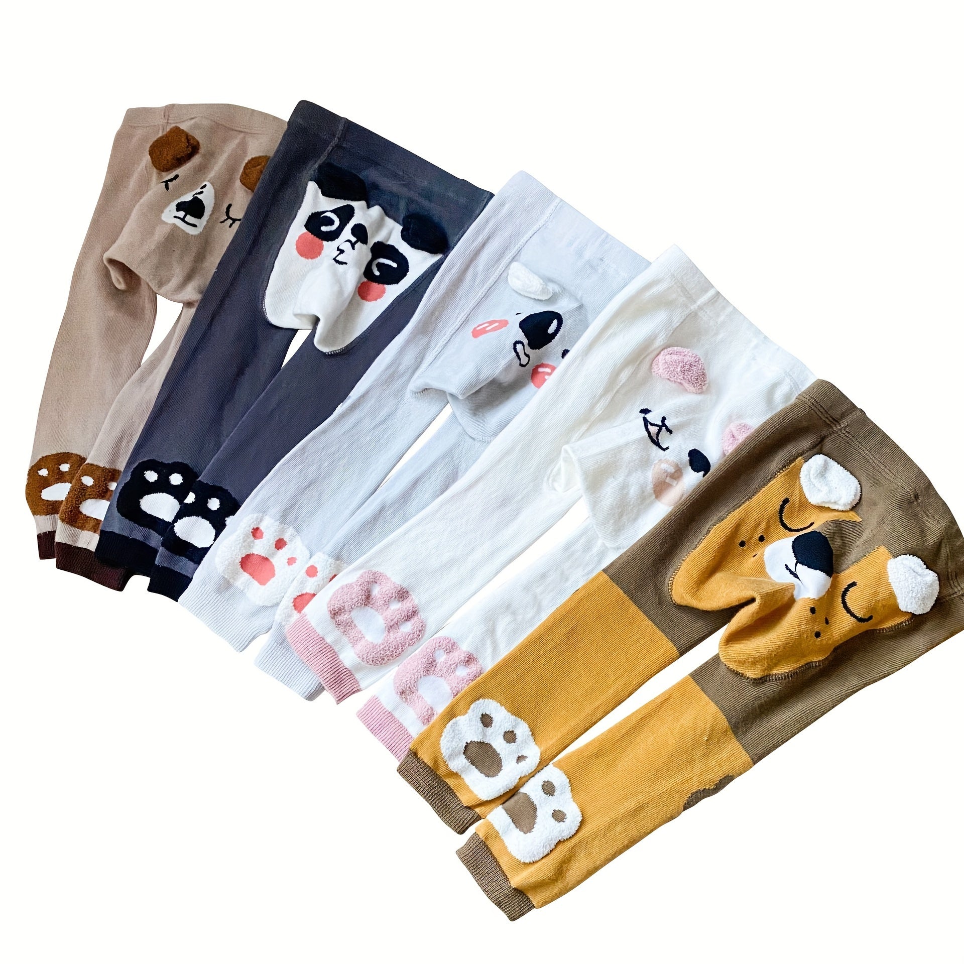 Kids Cotton Blend Leggings Set 2 Pack Soft Stretchy All-Season Cartoon