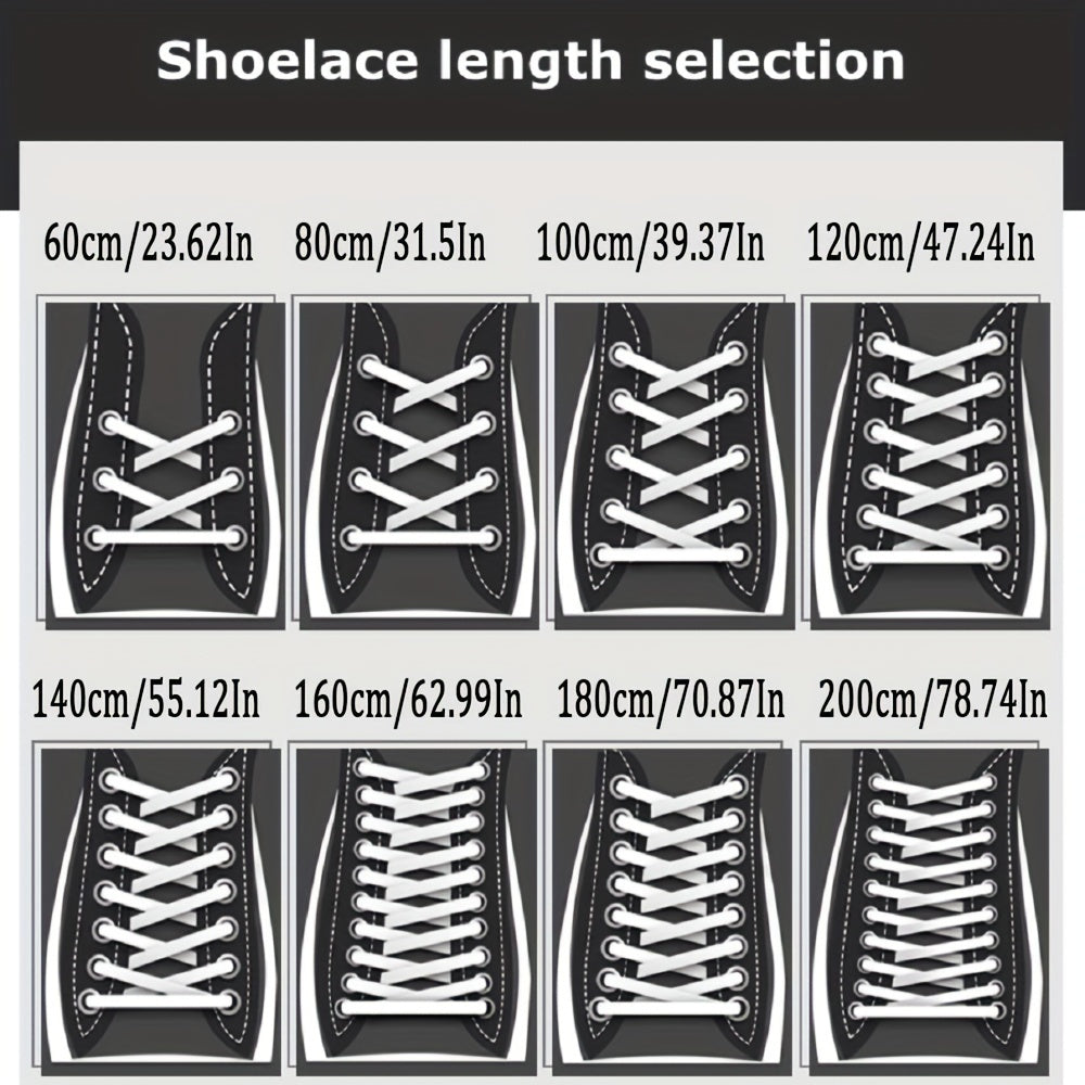 Unisex Elastic Lace-Up Shoelaces 6mm Flat Colorful No-Tie Sports Casual