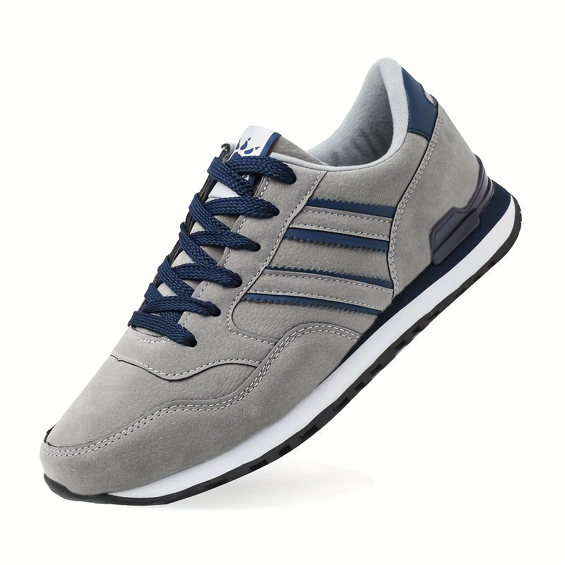 Men's Casual Low Top Sneakers with Faux Upper, Fabric Lining and EVA TPU Sole