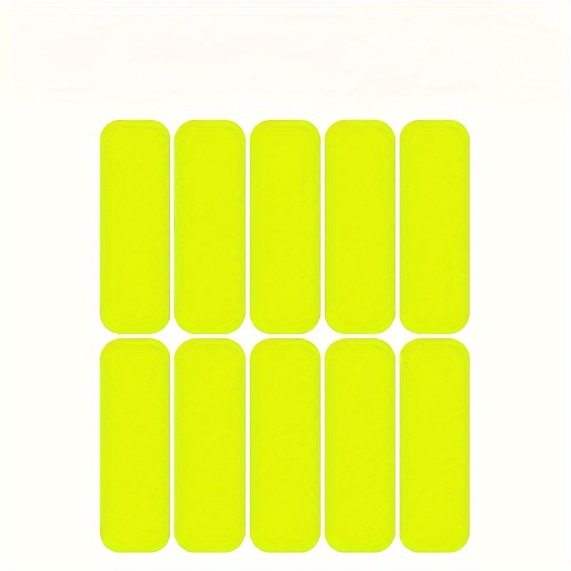 10-Pack Fluorescent Green PVC Reflective Decals for Motorcycles Bicycles and Cars