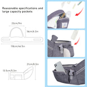 Kids Carrier Gray Ergonomic with Hip Seat Shoulder Strap Waist Belt Storage Pocket