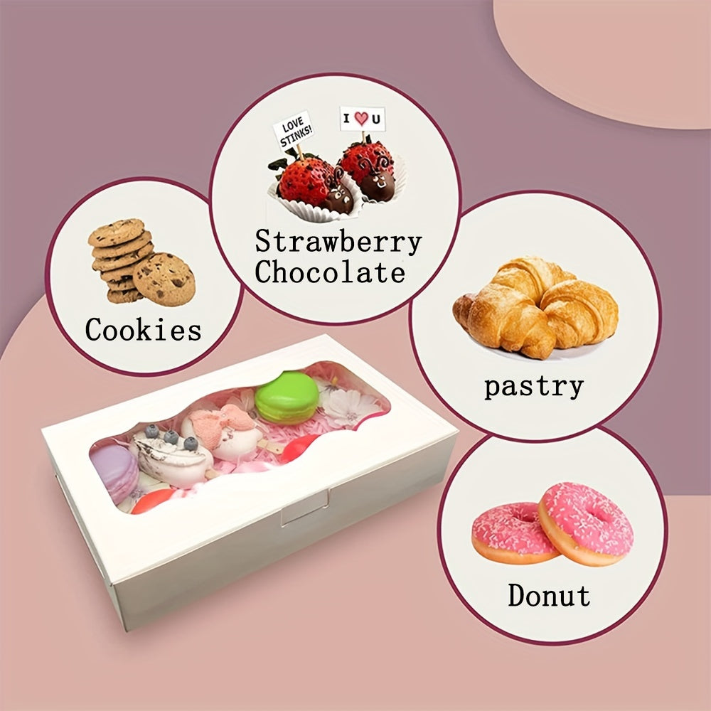 Set of 20 Clear Window Bakery Boxes for Cookies Cupcakes Bread Takeaway