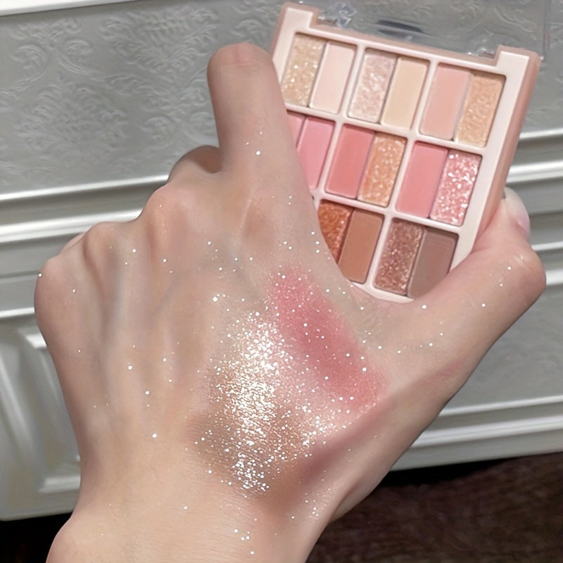 палитра теней для глаз для женщин с розовым шиммером и матовыми оттенками