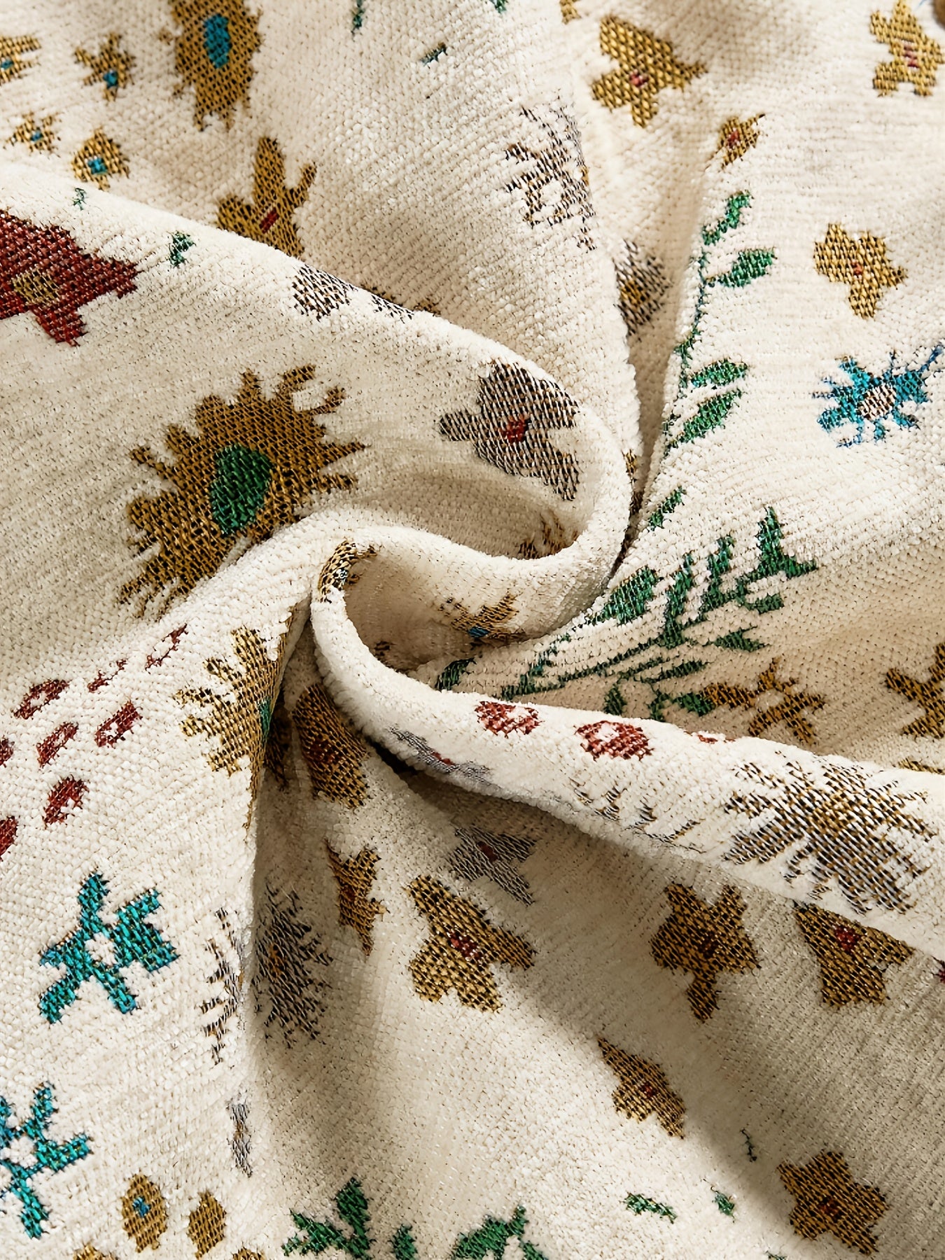 Women's Waterproof Embroidered Plant Pattern Polyester Vest with V-Neck Sleeveless for Spring Fall