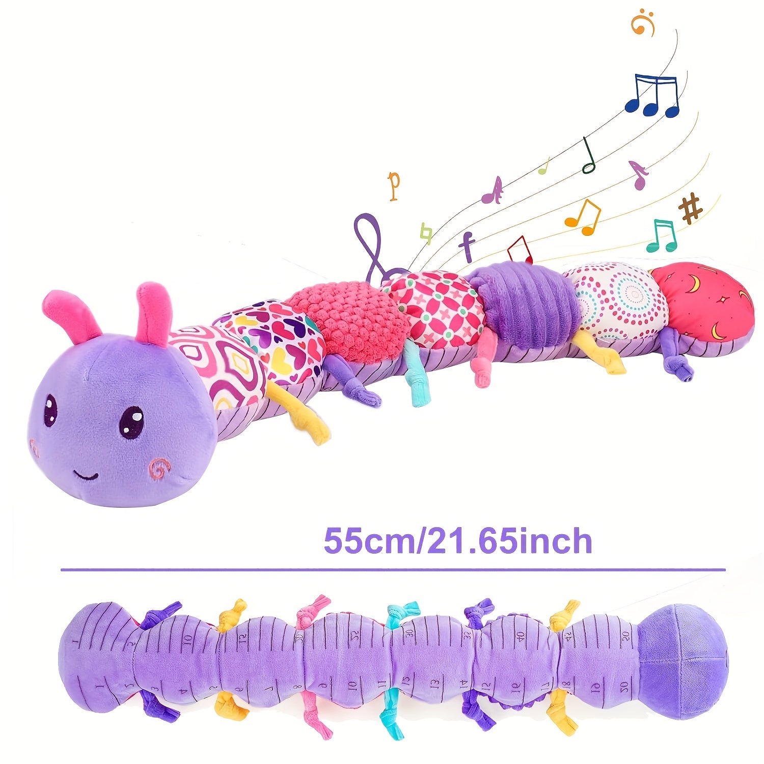 Kichkina yumshoq o'yinchoq, 0+ oylik chaqaloqlar uchun, ko'p rangli polyester, chayqash va krinkle sezgir o'yinchoq