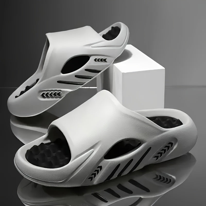 OURANNI Erkaklar uchun Rangli Bosma Slippers, Massaj Tagliklari bilan, Ichki va Tashqi Foydalanish uchun Mos.