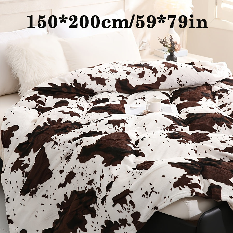 Christmas Cow Pattern Blanket 200g Single Bed Cozy Warmth