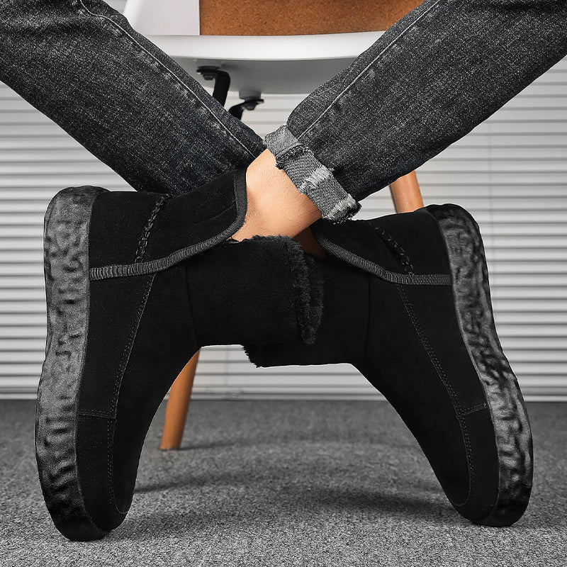 Women's Winter Slip-On Boots with Faux Fur Traction Cold Weather Snow