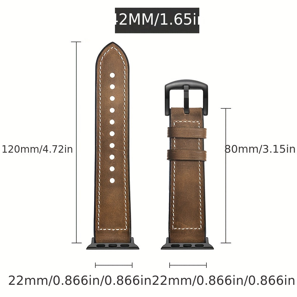 Faux Leather Watch Strap for iWatch Series 3 4 5 6 7 8 Ultra SE 38mm 40mm 41mm 42mm 44mm 45mm 49mm