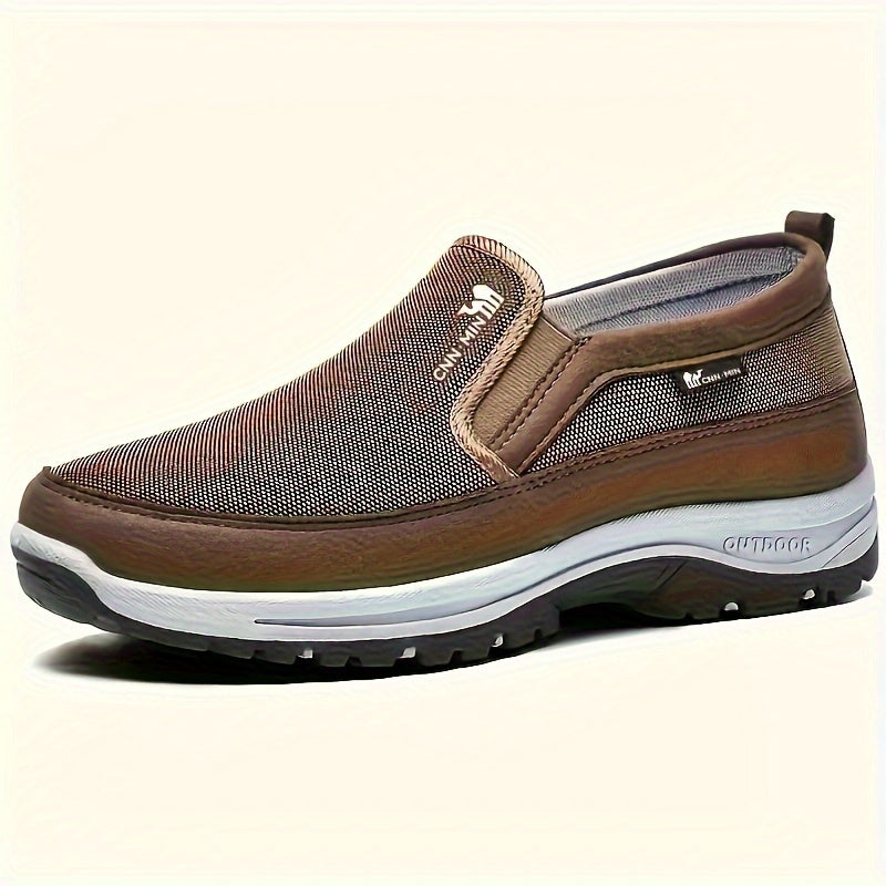 Men's Slip-On Sneakers Fabric Low Top Solid Color Casual Shoes