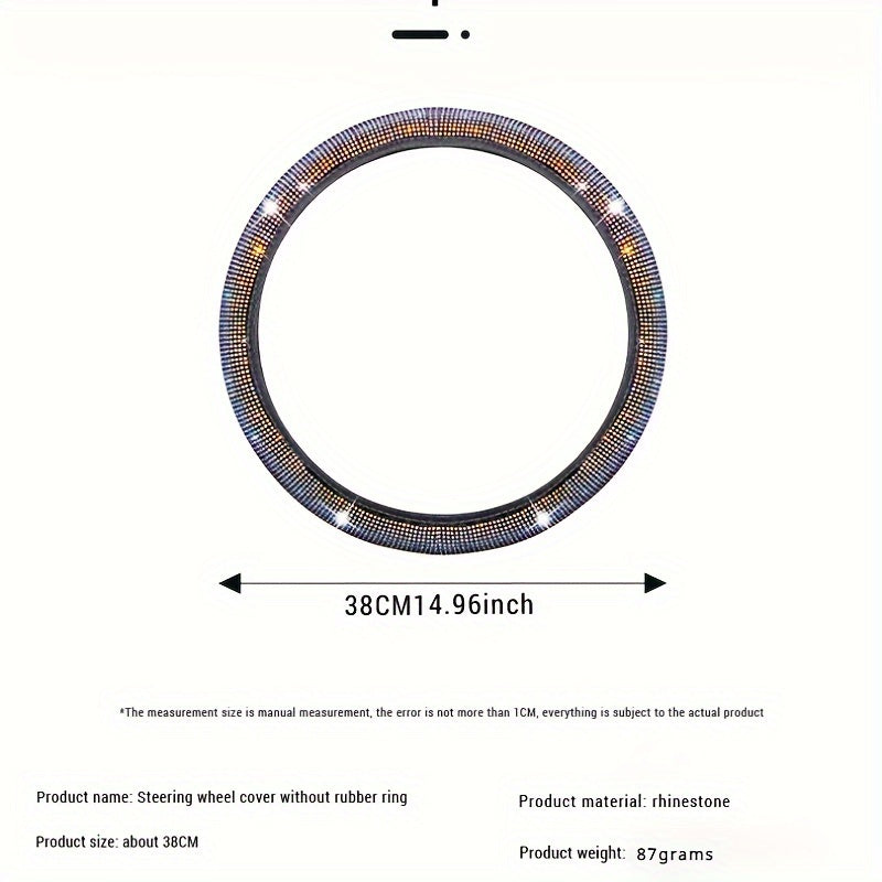Uniseks Kristal Rhinestone Avtomobil Boshqarma Rulosi Qopqog'i Qattiq Bo'lmagan Elastik Himoya