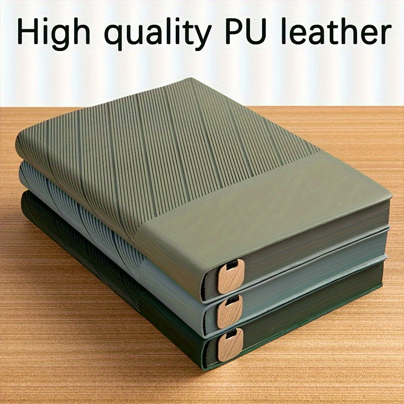 Faux Leather A5 Notebook with Pattern Squared Ruling Soft Cover Bookmark