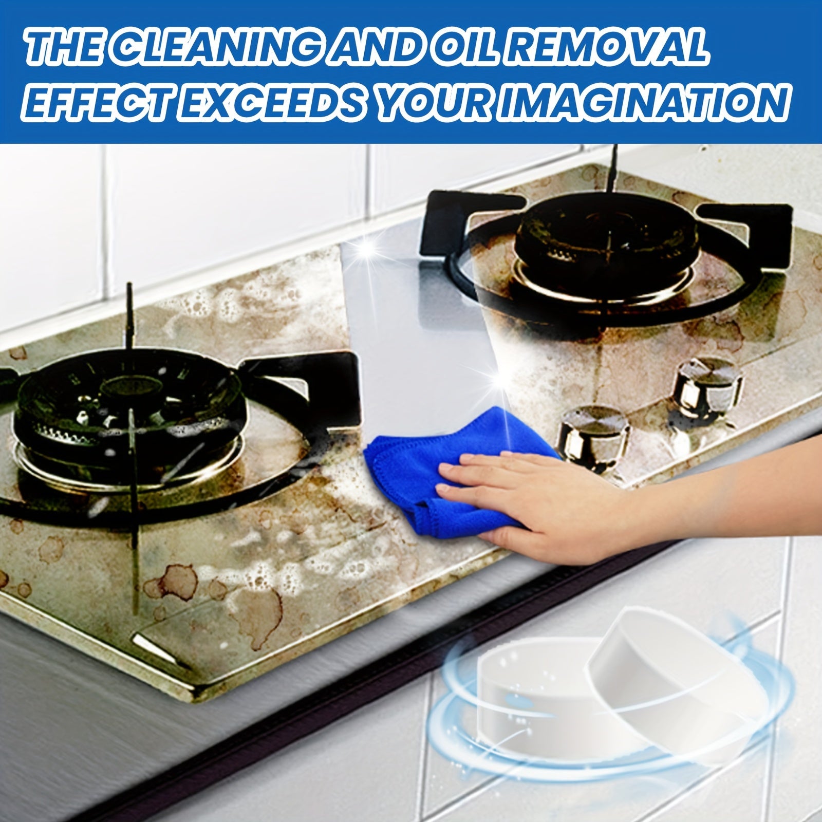 Kitchen Cleaning Tablets for Grease and Oil Stains on Surfaces and Appliances