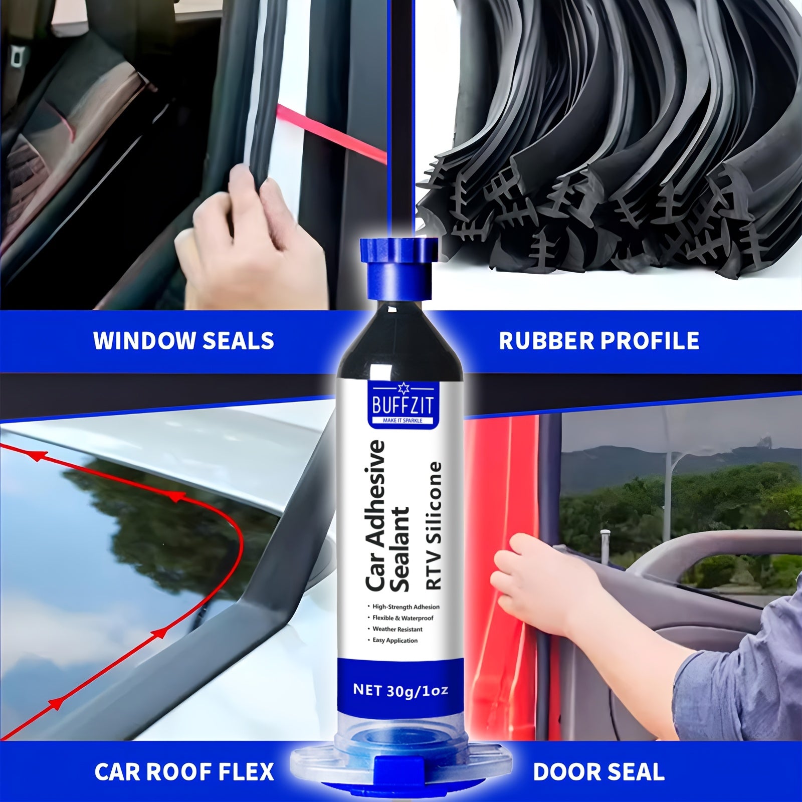 Silicone Sealant Waterproof Flexible 1oz for Glass Metal Plastic