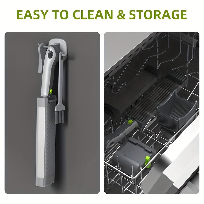 Barqaror zanglamaydigan po'latdan yasalgan qo'lda go'sht va sabzavot kesgich, sozlanadigan suv o'tkazmaydigan yopqich bilan oshxona asbobi