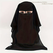Ladies Black Chiffon Niqab Breathable Sun Protection Face Veil