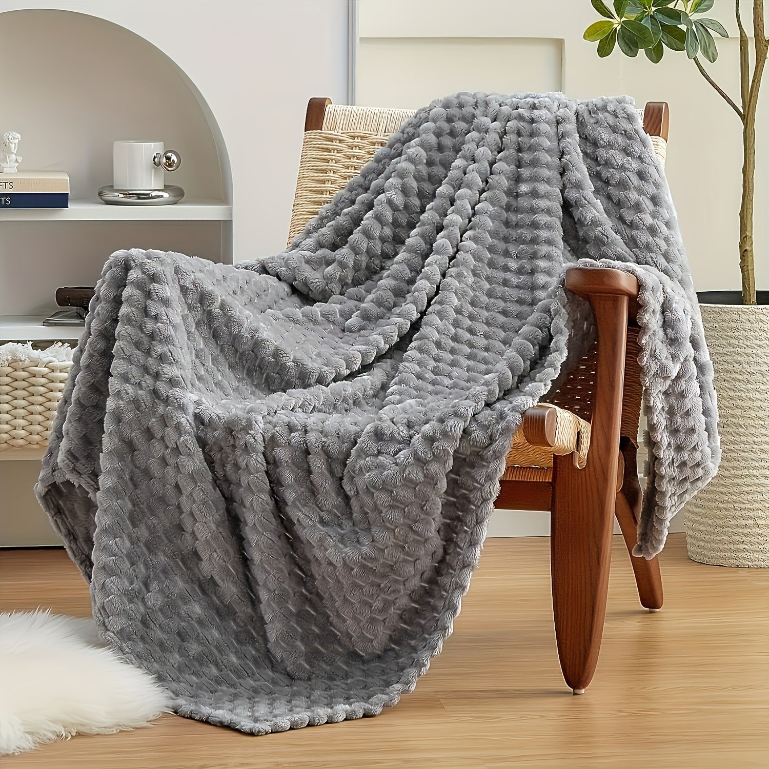 Cozy 3D Fleece Throw Blanket for Couch or Bed Large Plush Sherpa Warm