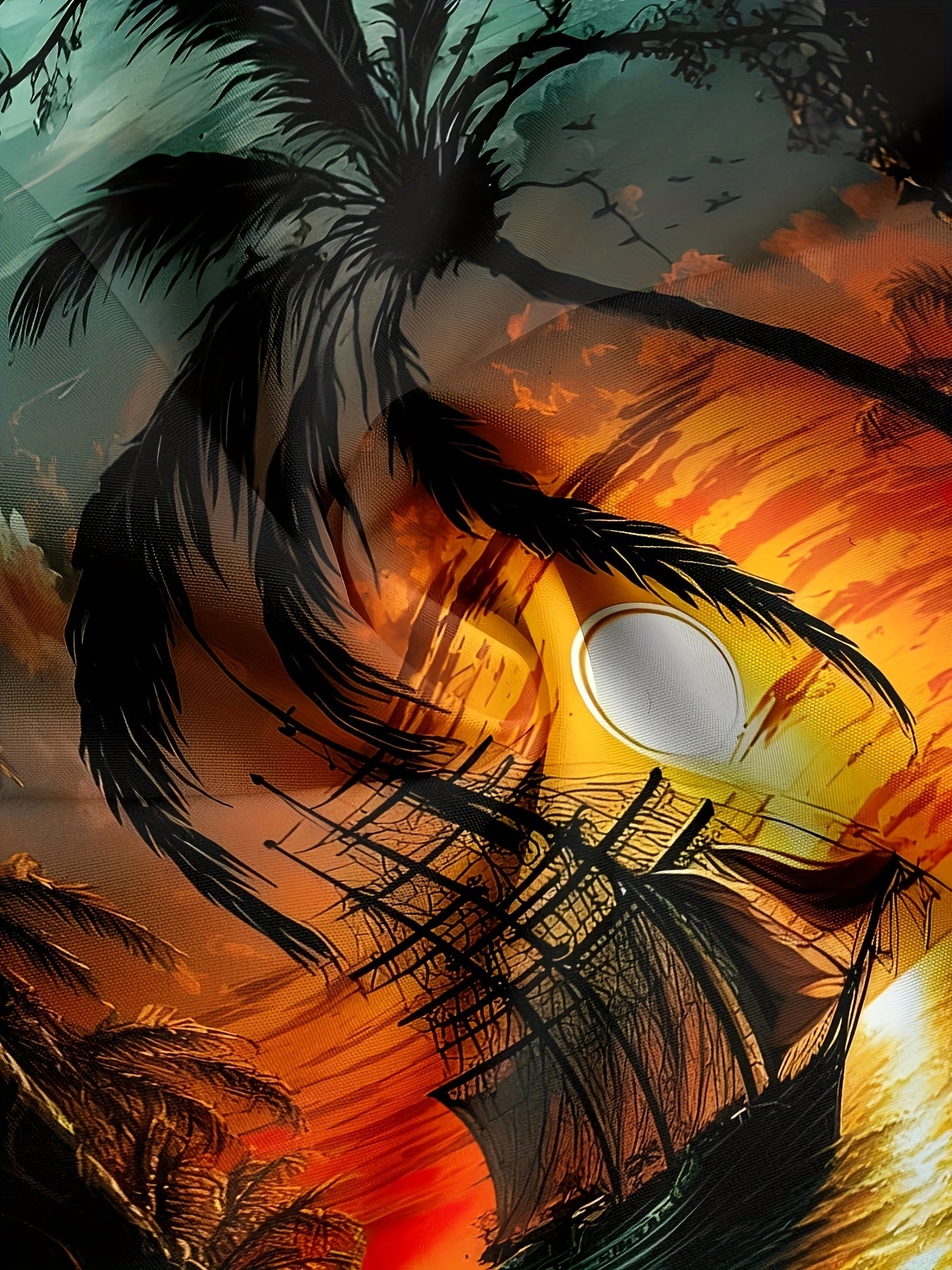 Katta va baland erkaklar uchun yozgi grafik printli ko'ylak