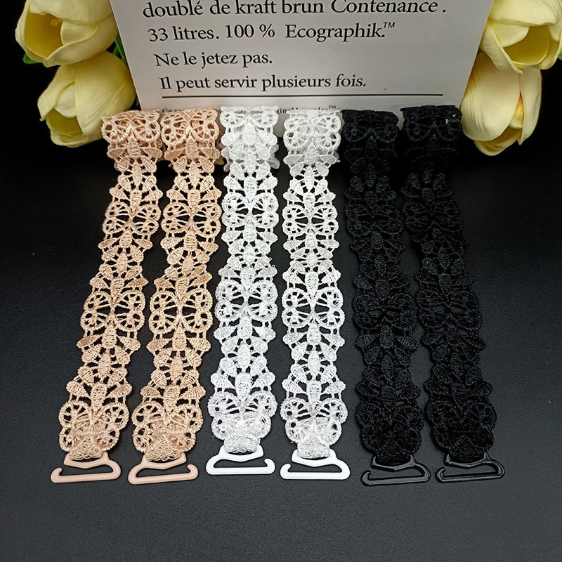 3-Piece Polyester Solid Color Bra Strap Accessories for Shoulder Support