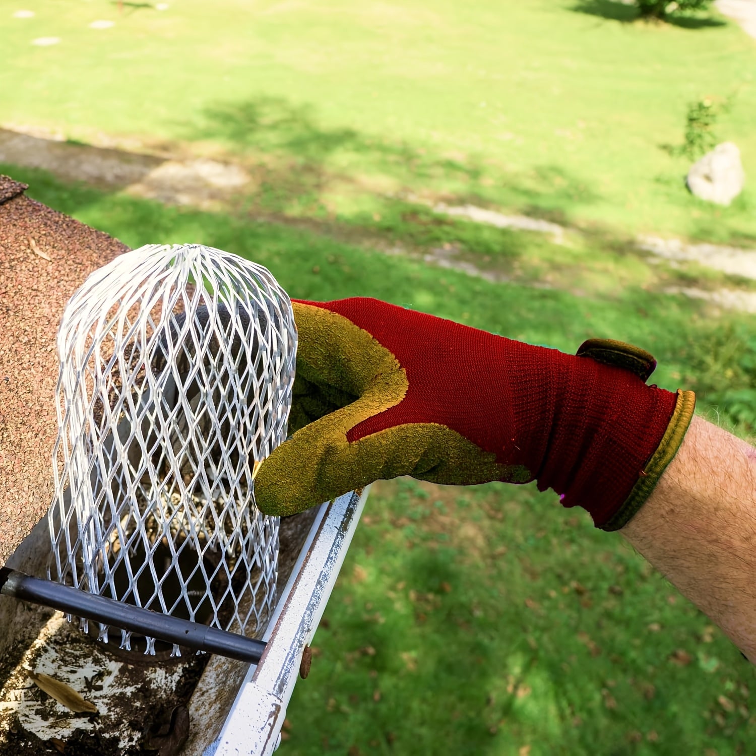 4-Pack Aluminum Gutter Guard Mesh Filter for Debris Prevention Easy Install