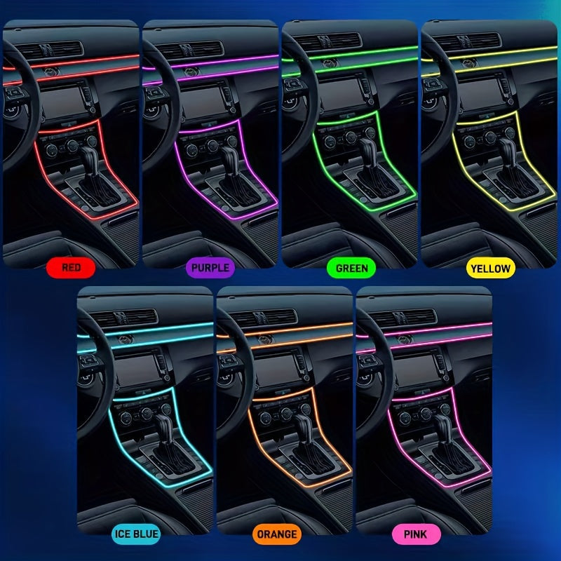 Interior Car LED Atmosphere Light Flexible Neon Strip 200cm Decoration