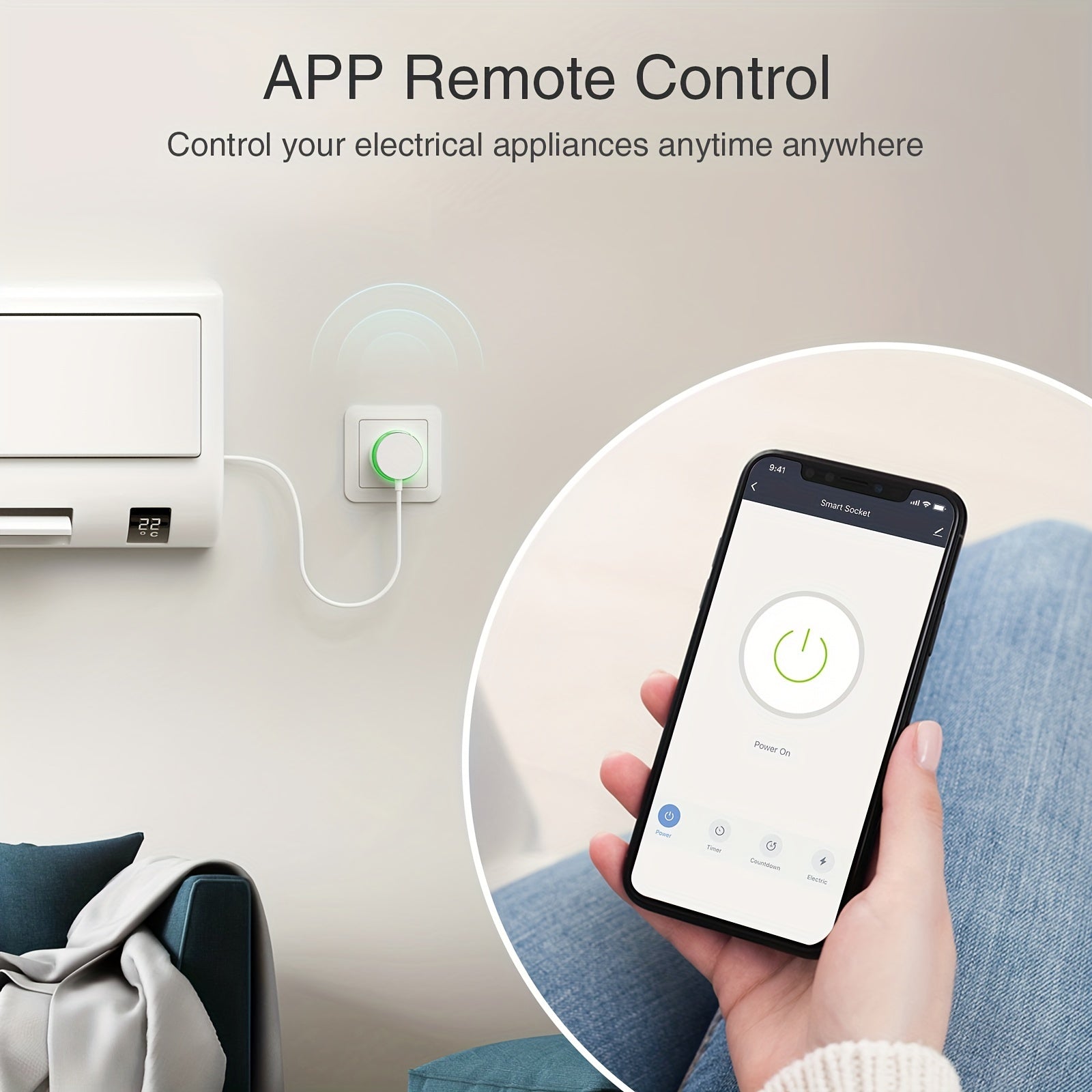 Pack de 4 enchufes inteligentes Wi-Fi con control por app, control por voz, temporizador, monitor de energía y enchufe europeo