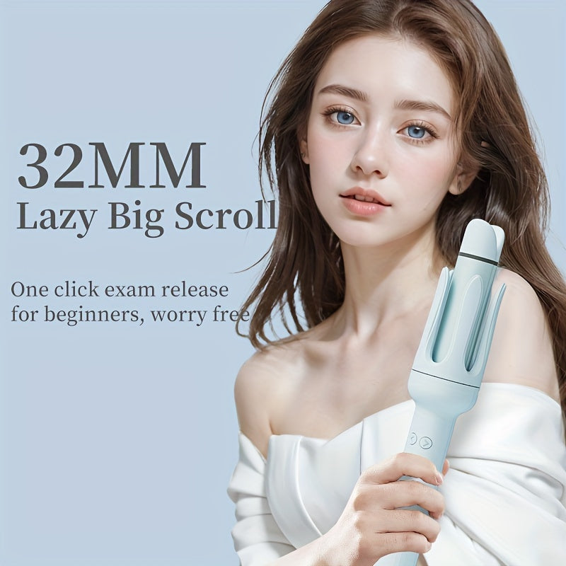 2-in-1 Automatic Hair Curler Straightener Negative Ion Smart Timer Auto Shut-off No Tangle