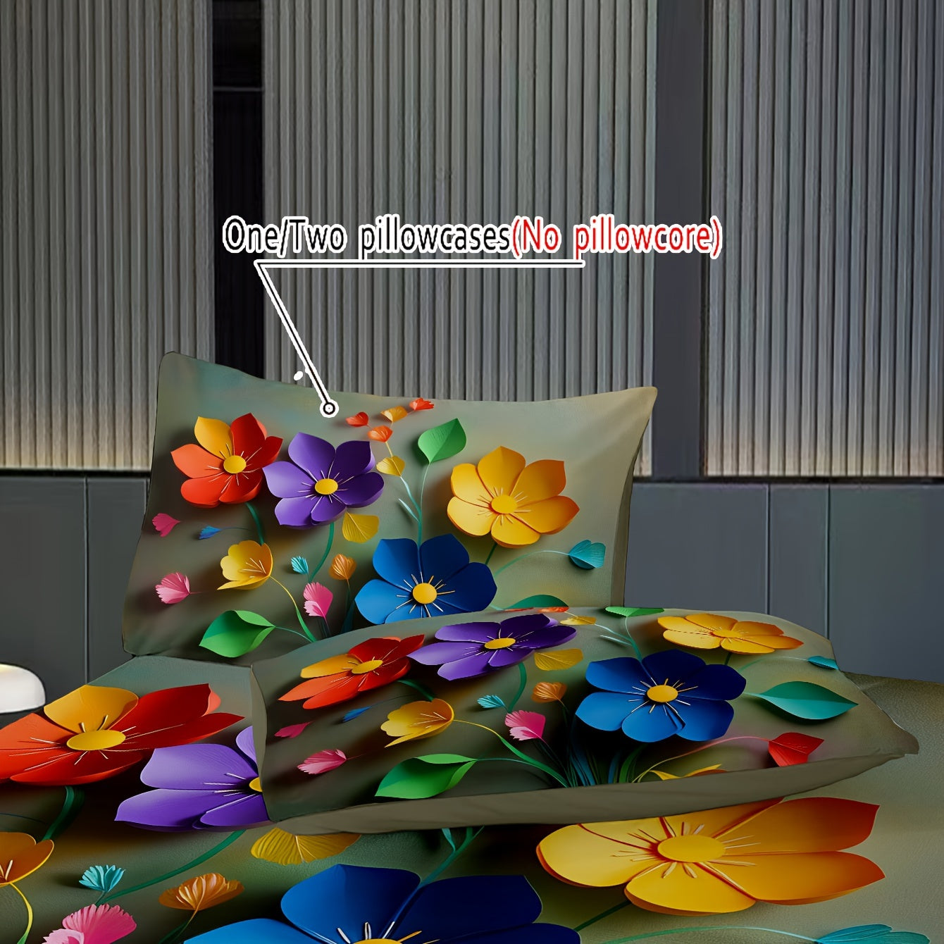 Conjunto de funda nórdica con patrón floral 3D y cierre de cremallera, 100% poliéster, para todas las estaciones, incluye 1 funda nórdica y 2 fundas de almohada