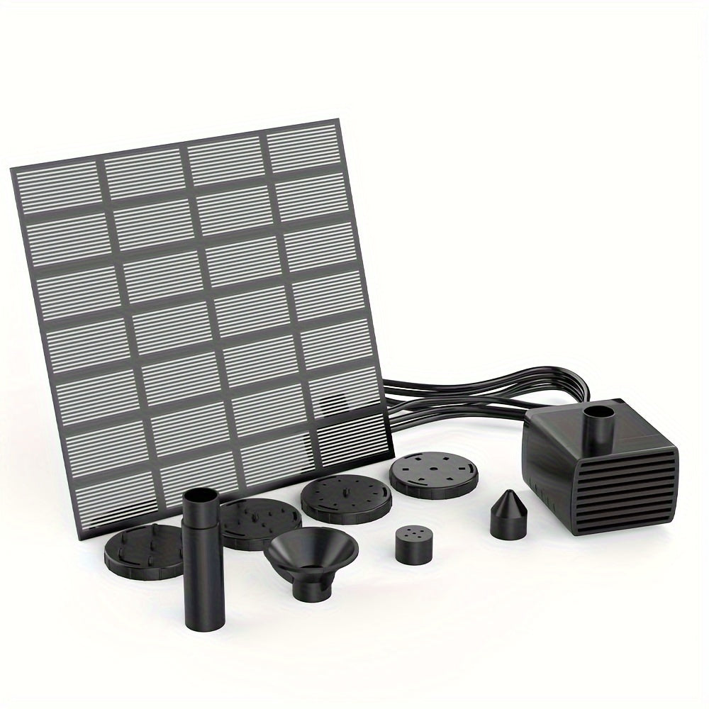 1.4W quvvatga ega quyosh fontan nasosi, tashqi foydalanish uchun plastik materialdan tayyorlangan. Quyosh energiyasi bilan zaryadlanadi, batareya kerak emas. Qush vannalari, hovuzlar, bog'lar va boshqa joylar uchun ideal bo'lgan zamonaviy panjara dizayni.