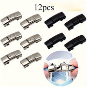 12pcs Stainless Steel Snap Locks No-Tie Shoelace Anchors for Men Women