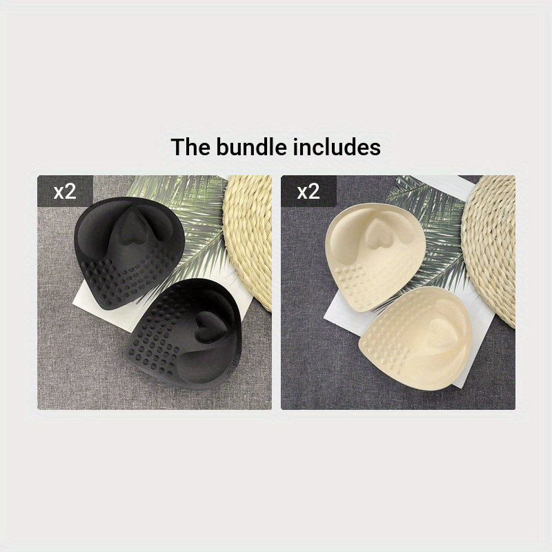 Women Polyester Solid Color Bra Insert Pad Hand Washable Chest Enhancement Anti-Sagging Universal Fit