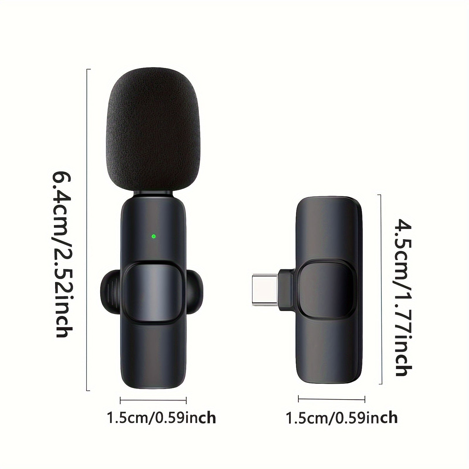 Wireless Omnidirectional Capacitive Microphone for Smartphones and Laptops with Type-C Charging