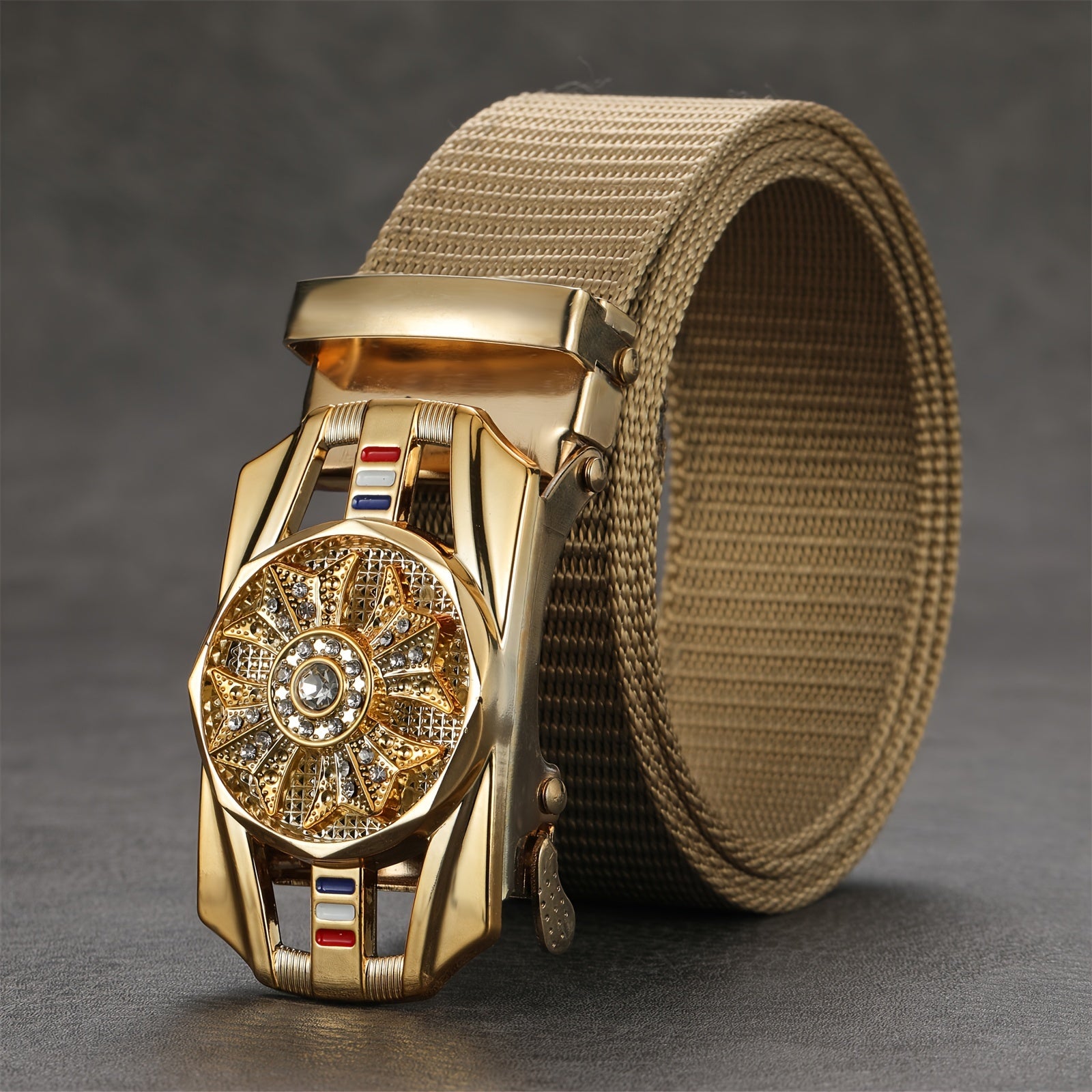 Men's Casual Nylon Belt with Automatic Alloy Buckle