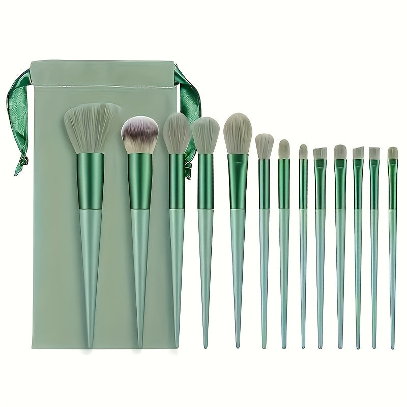 13-Piece Professional Makeup Brush Set with Hypoallergenic Nylon Bristles and ABS Plastic Handles