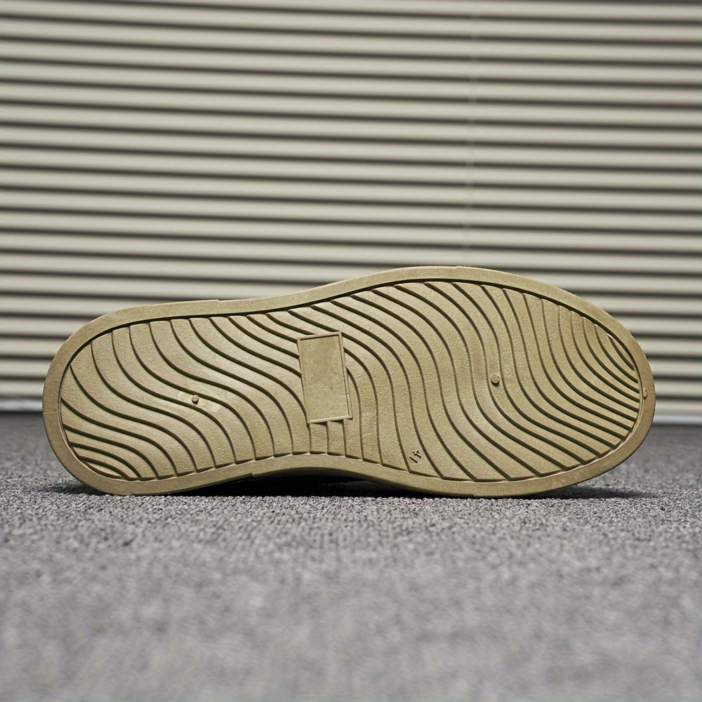 Men's Solid Color Low Top Platform Skateboard Sneakers Non-Slip Durable Casual Outdoor Shoes