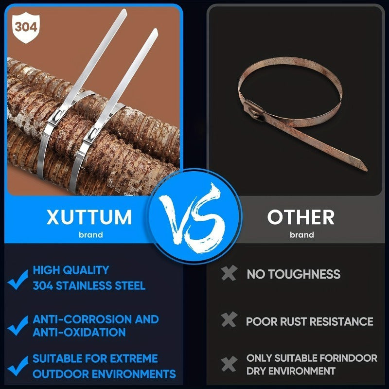 Rollo de bridas de acero inoxidable negro para todos los tamaños, duraderas, de alambre de metal 304