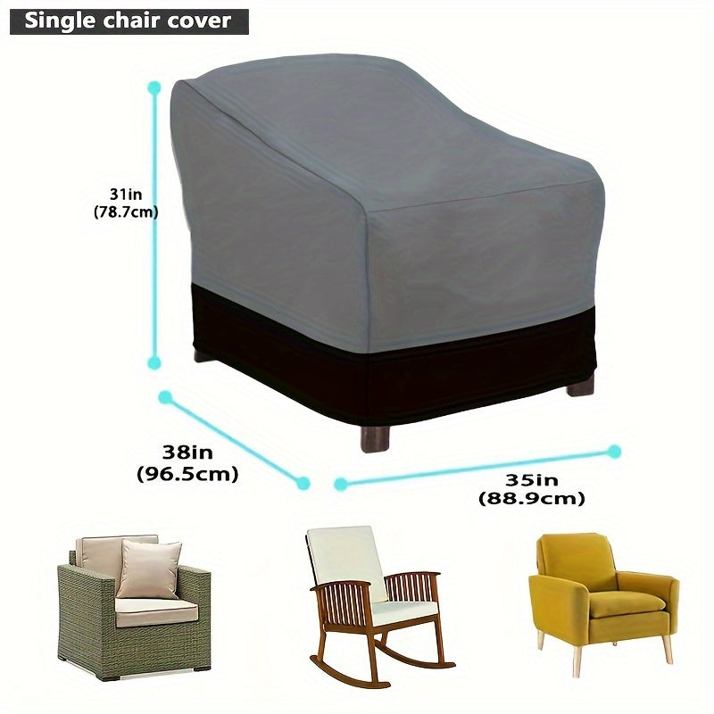 1 dona ikki rangli divan qoplamasi, og'ir vaznli UV tashqi patio mebellarini himoya qiluvchi polyester materialdan tayyorlangan, barcha mavsumlar uchun patio va hovlida foydalanish uchun tortish ipi bilan yopiladi.