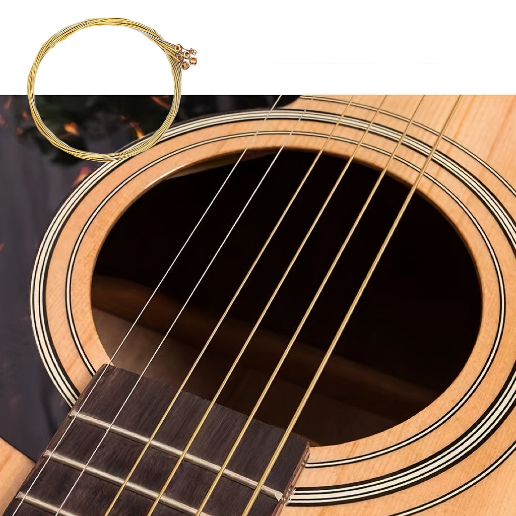6-Pack Copper Core Steel Acoustic Guitar Strings Set with Mixed Colors