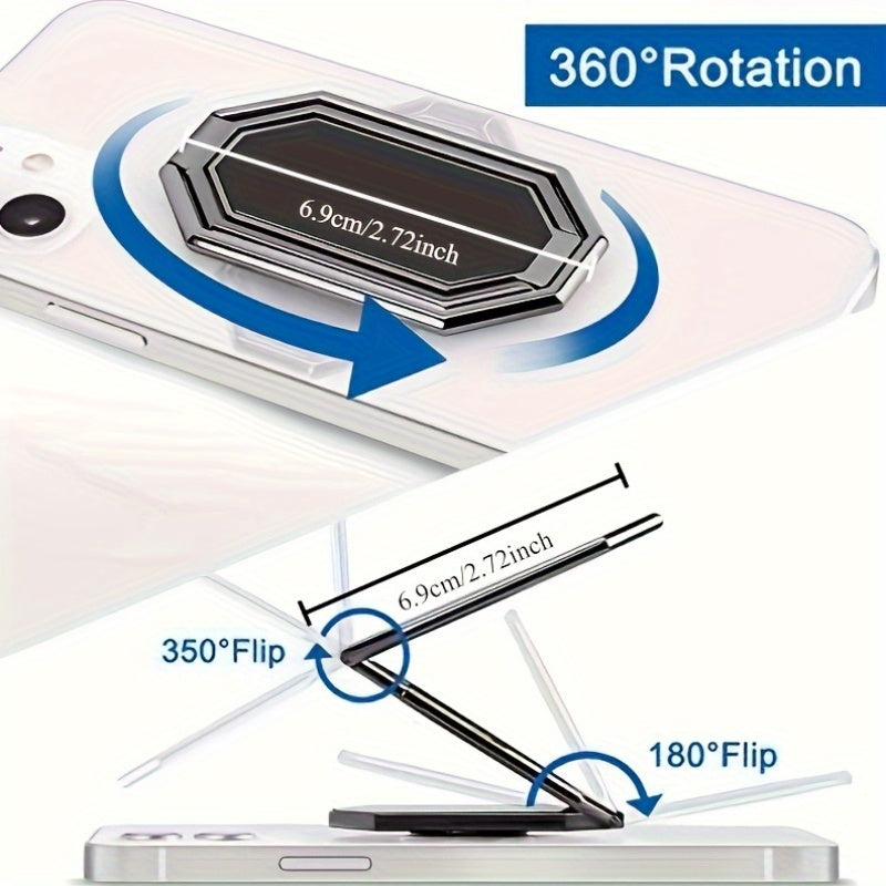 Durable Metal Zinc Alloy 360-Degree Rotation Ring Grip Phone Stand with Adhesive Mount for iPhone and Samsung Galaxy