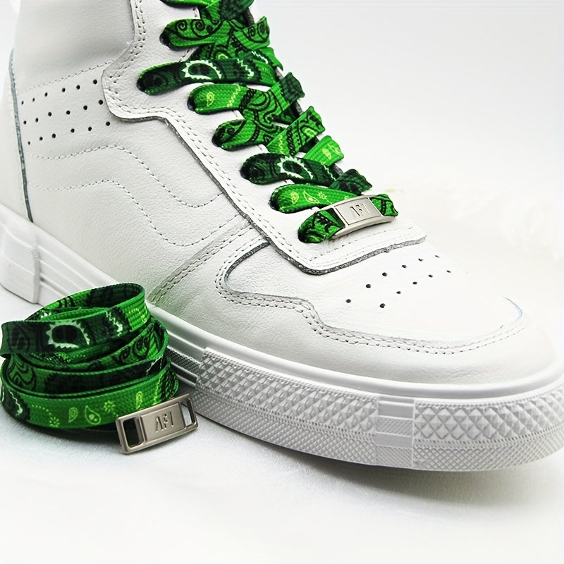 Unisex Cashew Flower Pattern Shoelaces for Sneakers and Boots