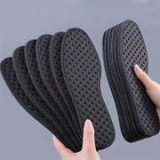 Unisex Perforated Insoles Black Shock-Absorbing Breathable Cushioned