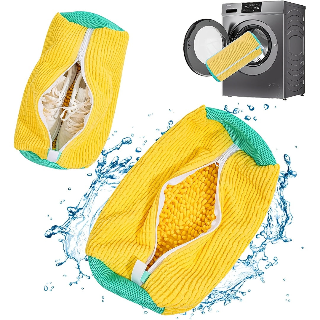 2-Pack Polyester Shoe Washer Bags for Tennis and Sports Shoes, Reusable