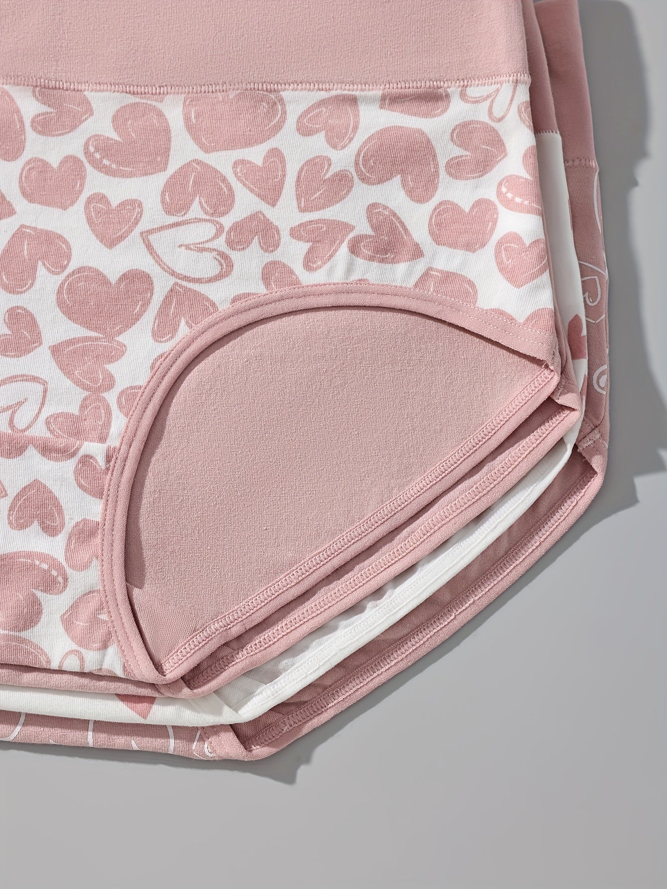 Pack de 4 bragas de cintura alta con estampado de dibujos animados en bloques de colores para mujer, suaves y cómodas