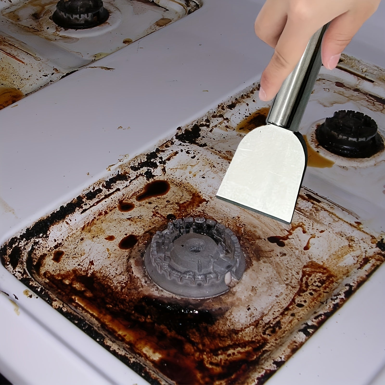 Heavy-Duty Metal Scraper Multi-Purpose Kitchen Cleaning Tool for Stubborn Stains